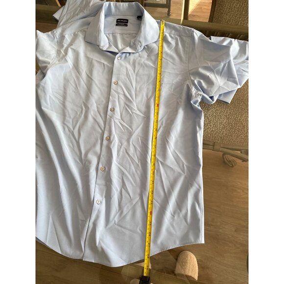 Van Heusen Mens Traveler Slim Fit Light Blue Long Sleeve Dress Shirt Size XL - Picture 6 of 7